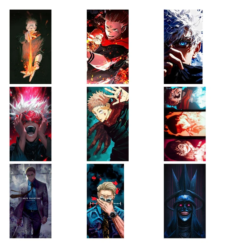 پوستر بوم استیکر طرح انیمه Jujutsu Kaisen کد P9 مجموعه 9 عددی