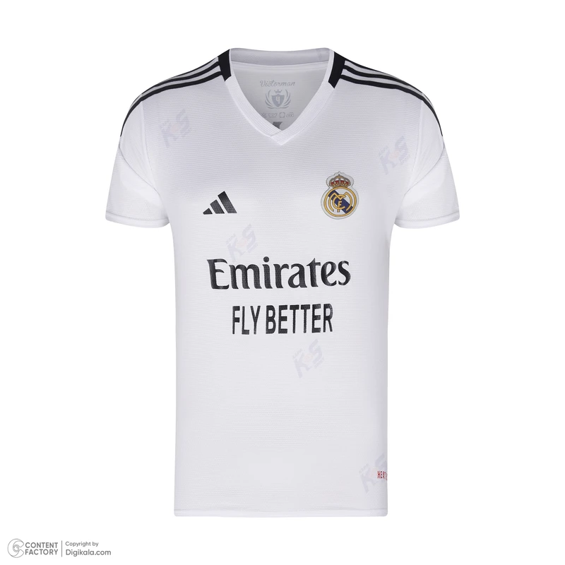 عکس شماره 3 : ست تیشرت و شلوارک ورزشی مدل رئال مادرید طرح امباپه کد2025