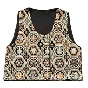 جلیقه رسمی زنانه مدل مخمل سوزندوزی کد 052