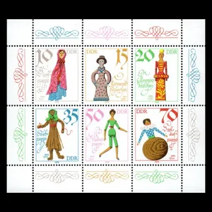 تمبر یادگاری مدل مینی شیت جمهوری آلمان 1979 میلادی مجموعه 6 عددی 