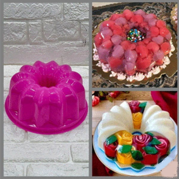 قالب ژله و دسر به گز مدل شیفون گل قالب ژله و دسر به گز مدل شیفون گل