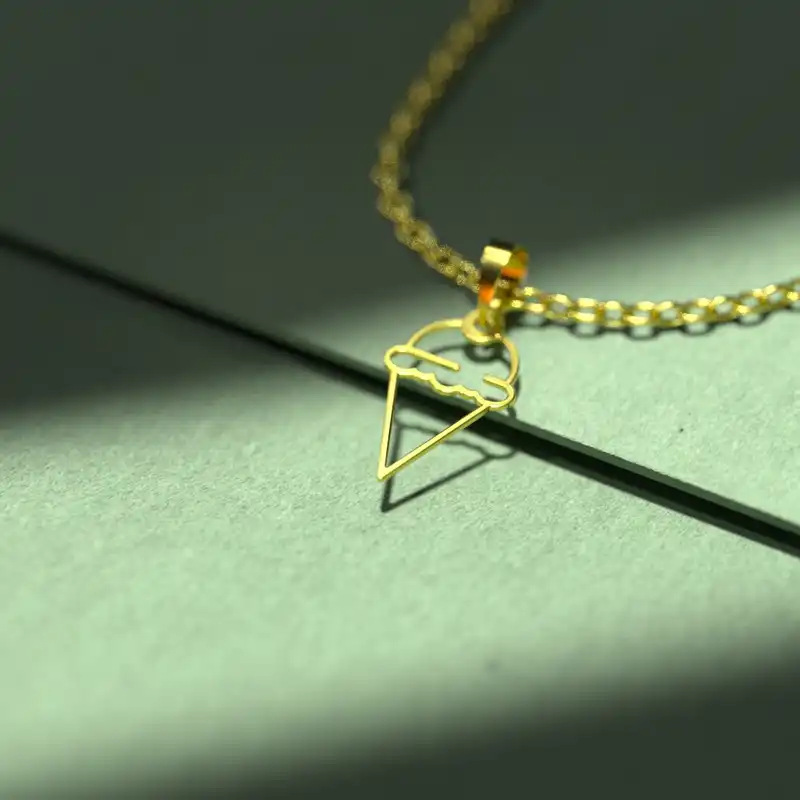 گردنبند طلا 18 عیار زنانه مدوپد مدل بستنی کد F3-1-1254