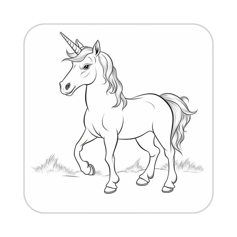 زیر لیوانی کاکتی طرح اسب تک شاخ و یونیکورن مدل mp30020