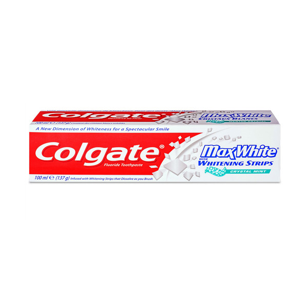خمیر دندان کلگیت سری max white مدل whitening stripes حجم 100 میلی لیتر
