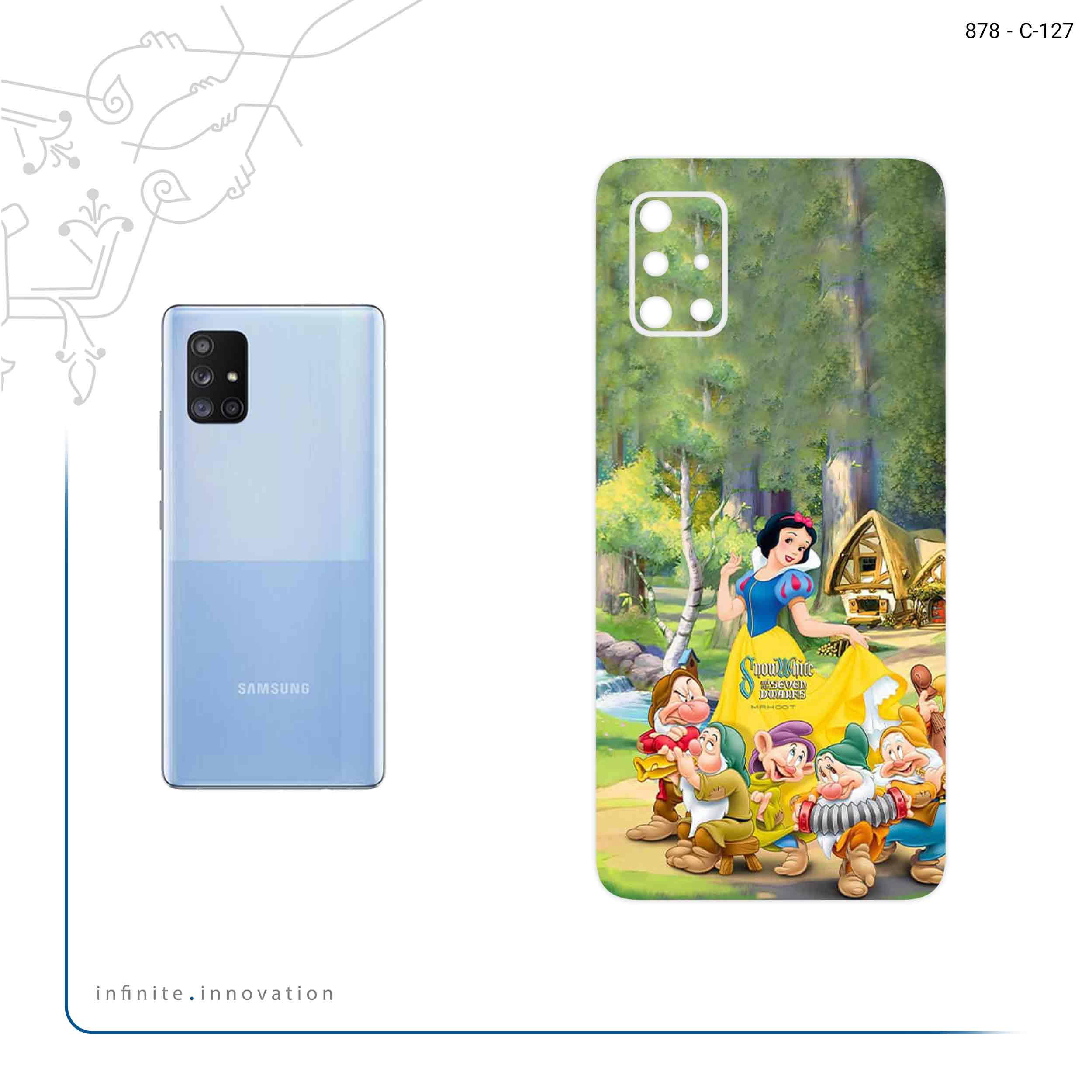 برچسب پوششی ماهوت مدل Snow White مناسب برای گوشی موبایل سامسونگ Galaxy A71 5G