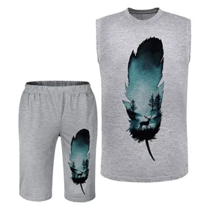 ست تاپ و شلوارک مردانه مدل پر A229