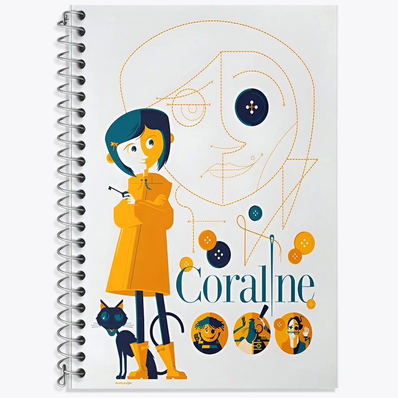 دفتر لغت 50 برگ خندالو طرح کورالین (Coraline) کد F6801