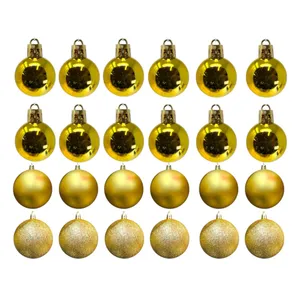 آویز تزیینی مدل گوی درخت کریسمس مجموعه 24 عددی 