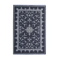 فرش ماشینی 700 شانه سهند زمینه خاکستری حاشیه ذغالی مدل VT02.DI