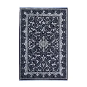 فرش ماشینی 700 شانه سهند زمینه خاکستری حاشیه ذغالی مدل VT02.DI