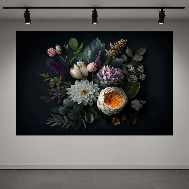 پوستر پارچه ای طرح مخمل گل مدل دسته گل کد PD1311883