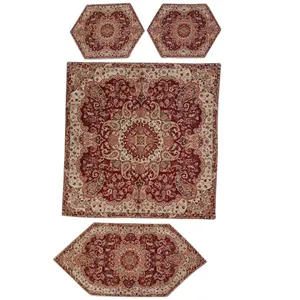 ست 4 تکه رومیزی ترمه مدل ترنج