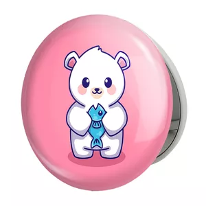 آینه جیبی خندالو طرح حیوانات بامزه خرس قطبی مدل تاشو کد 25410 