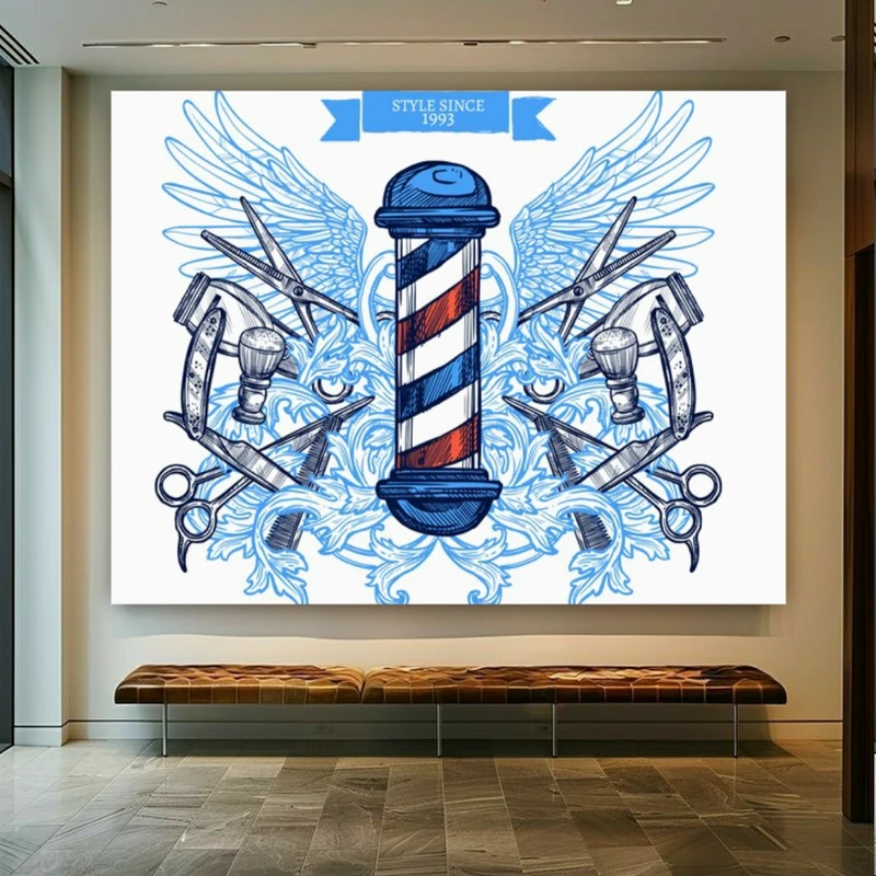 پوستر طرح مخمل ابزار آرایشگاه مردانه کد BK22881