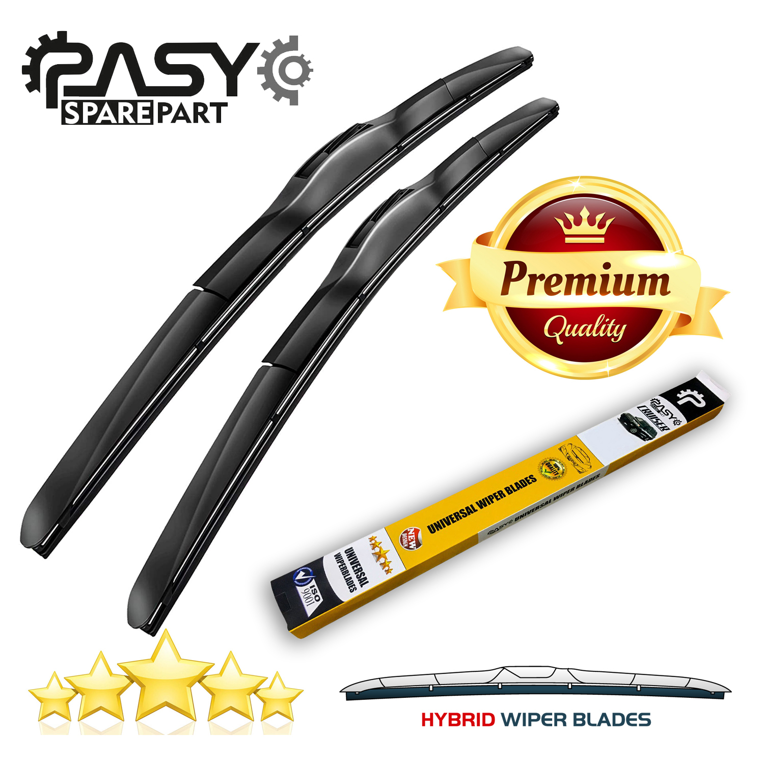 تیغه برف پاککن پاسیکو مدل HYBRID PLUS مناسب برای پژو 206 بسته 2 عددی