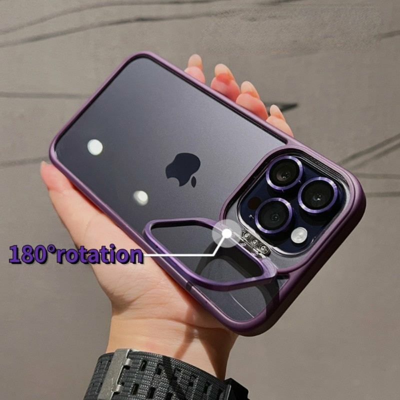 کاور مدل STAND مناسب برای گوشی موبایل اپل iphone 14 pro max / 15 pro max به همراه محافظ لنز