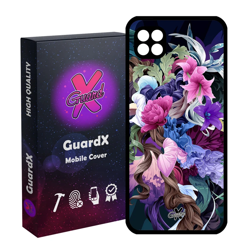 کاور گارد ایکس طرح Flower مدل Glass10172 مناسب برای گوشی موبایل سامسونگ Galaxy A22 5G