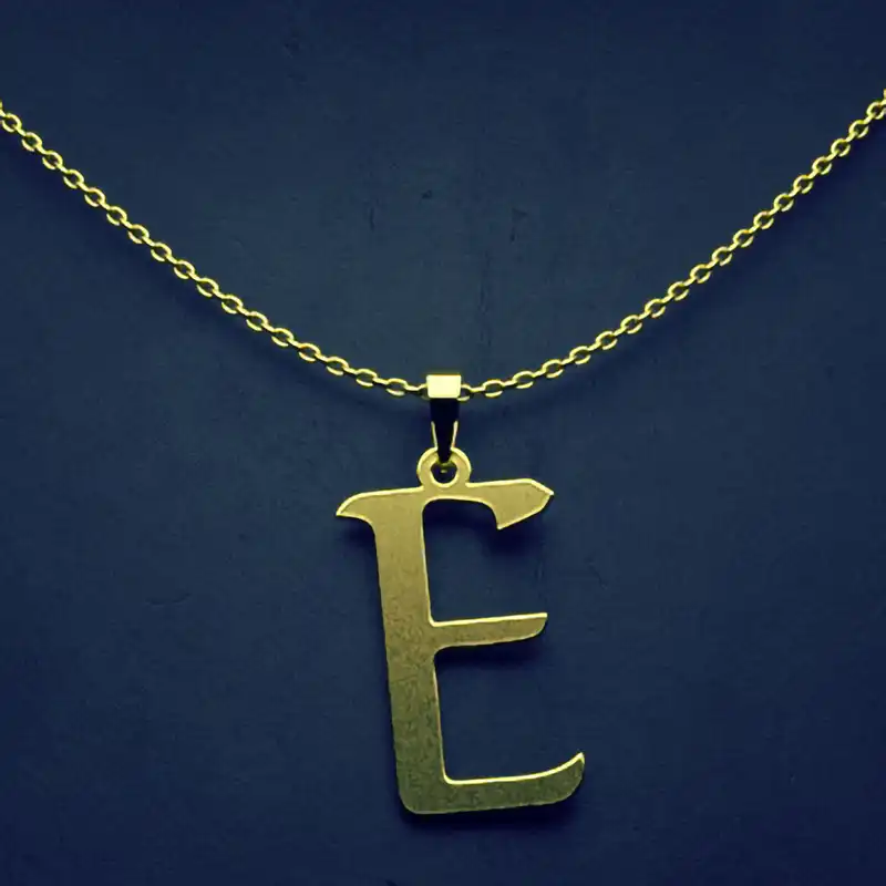 گردنبند طلا 18 عیار زنانه مدوپد مدل حرف E کد H3-1-1317