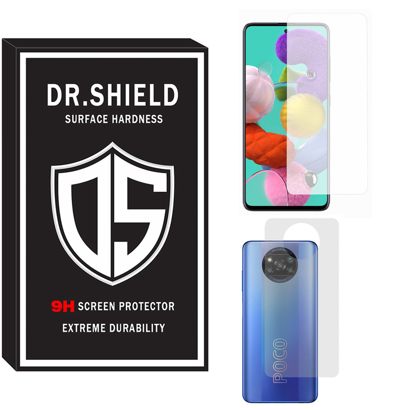 محافظ صفحه نمایش دکتر شیلد مدل TSPDR-06 مناسب برای گوشی موبایل شیائومی POCO x3 pro به همراه محافظ پشت گوشی