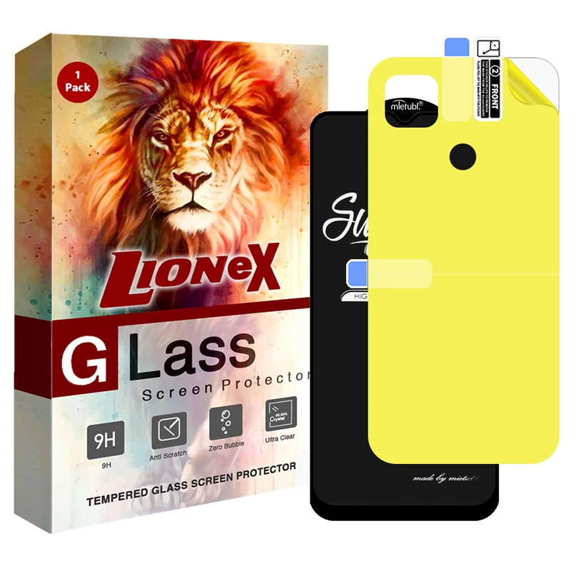 محافظ صفحه نمایش لایونکس مدل 2SN مناسب برای گوشی موبایل شیائومی Redmi 9C به همراه محافظ پشت گوشی