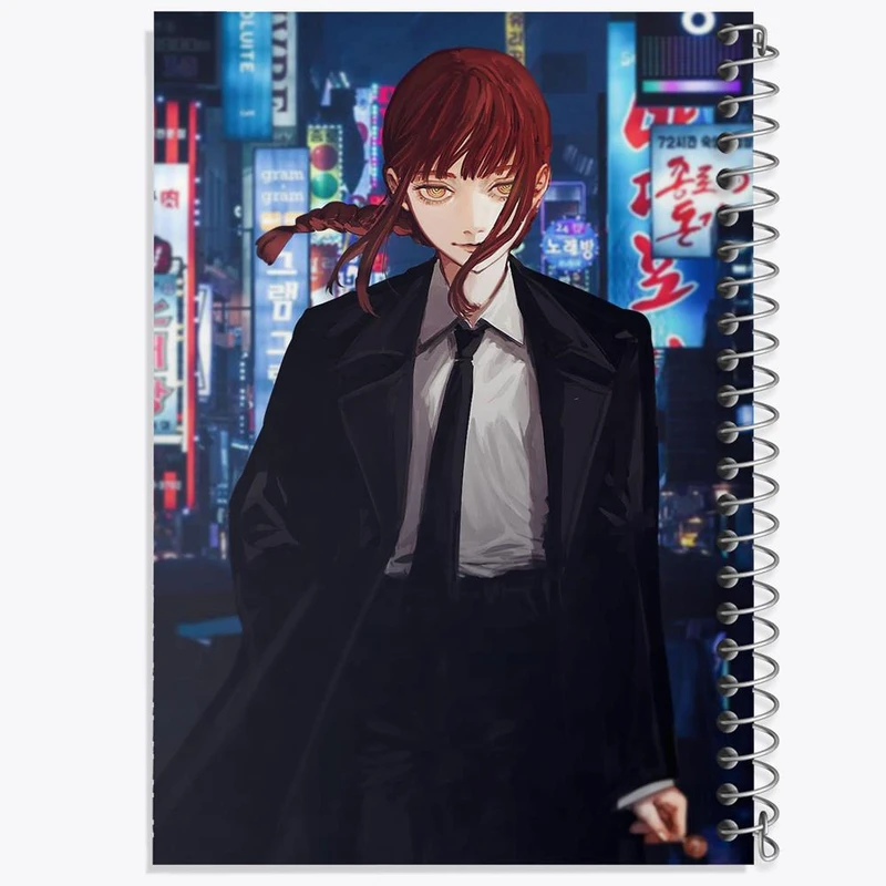 دفتر ژورنال نویسی 50 برگ خندالو مدل نقطه ای طرح ماکیما انیمه مرد اره ای Chainsaw Man کد 17936