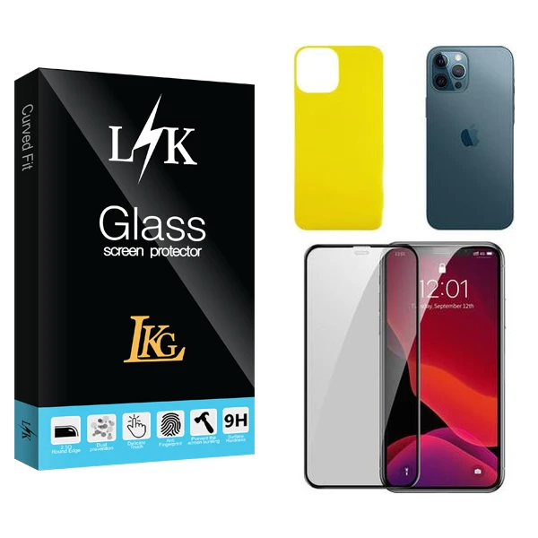 محافظ صفحه نمایش سرامیکی ال کا جی مدل LK  مناسب برای گوشی موبایل اپل iPhone 12 Pro Max  به همراه محافظ پشت گوشی