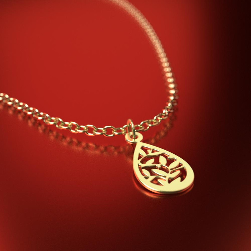 آویز ساعت طلا 18 عیار زنانه مدوپد مدل اشک و برگ کد CA10618