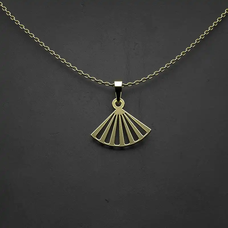 گردنبند طلا 18 عیار زنانه مدوپد مدل بادبزن کد RR2-1-1184