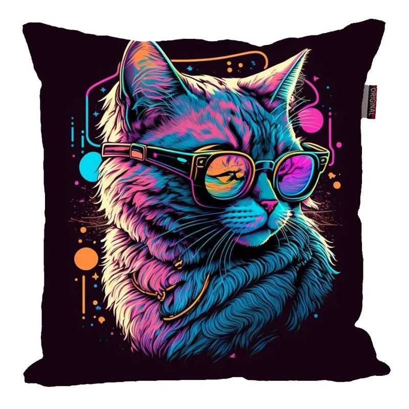 کوسن پاد آفرین مدل فانتزی طرح گربه بامزه باحال کد p1166