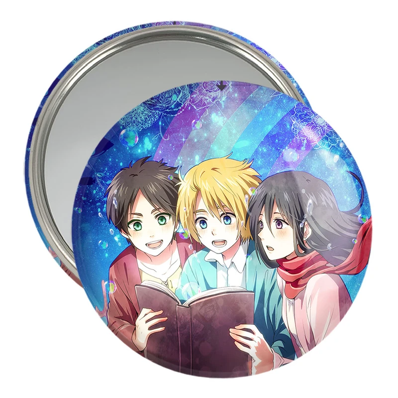 آینه جیبی خندالو مدل ارن و میکاسا و آرمین انیمه اتک آن تایتان Attack on Titan کد 10970