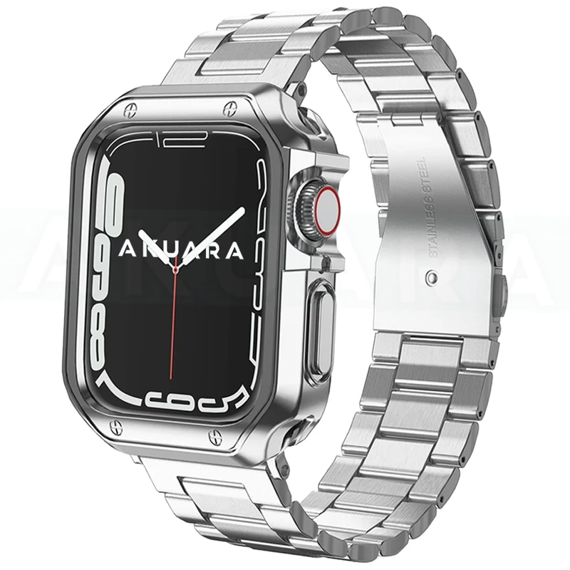 بند آکوآرا مدل 3BDLX مناسب برای اپل واچ 44 میلی متری سری SE 3 به همراه کاور