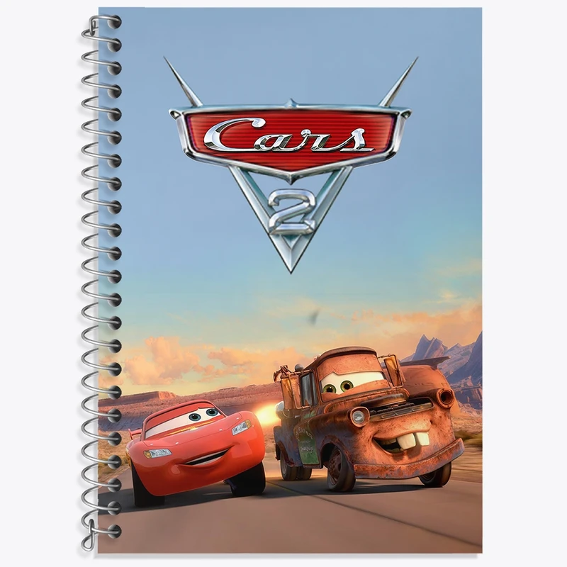 دفتر زبان 50 برگ خندالو مدل سه خط طرح ماشین ها (Cars) کد 36535