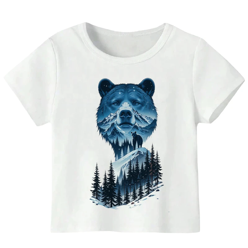 تی‌شرت آستین کوتاه پسرانه مدل W386 طرح خرس