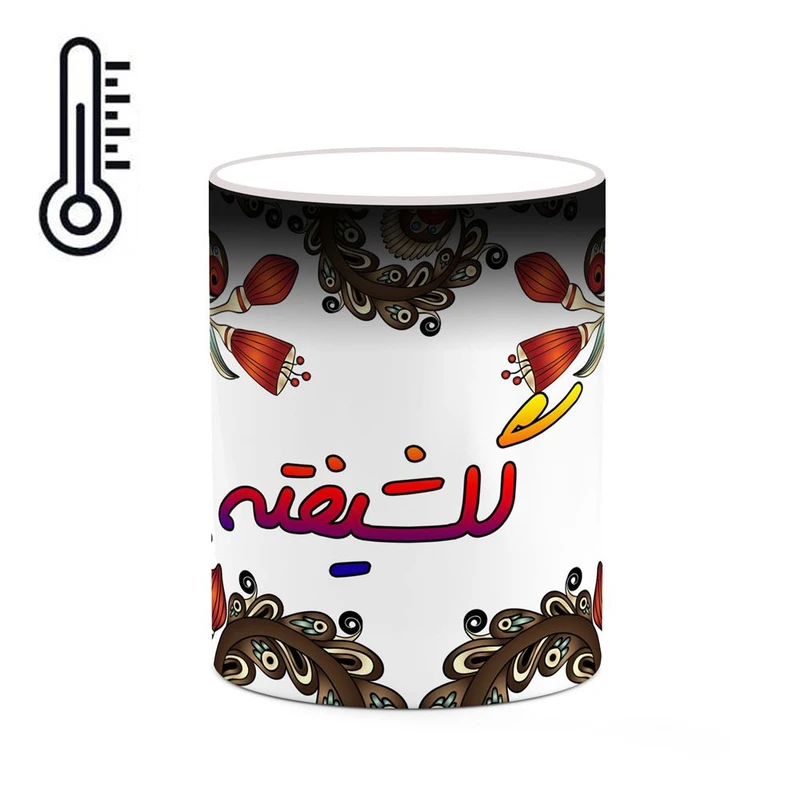 ماگ حرارتی کاکتی مدل اسم گلشیفته طرح سنتی گل و بته کد mgh46802