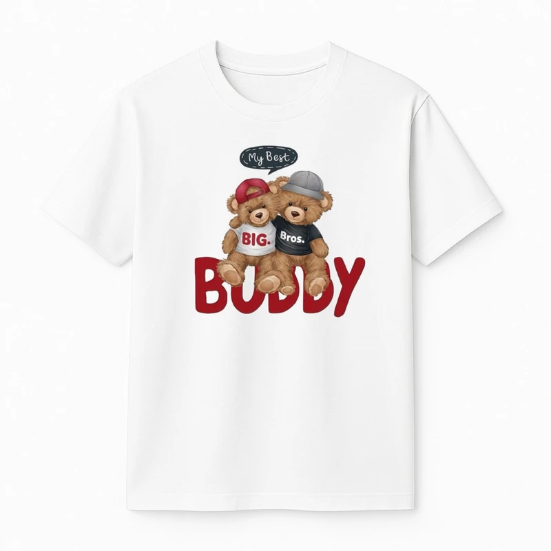 تی‌شرت آستین کوتاه پسرانه مدل دو خرس 