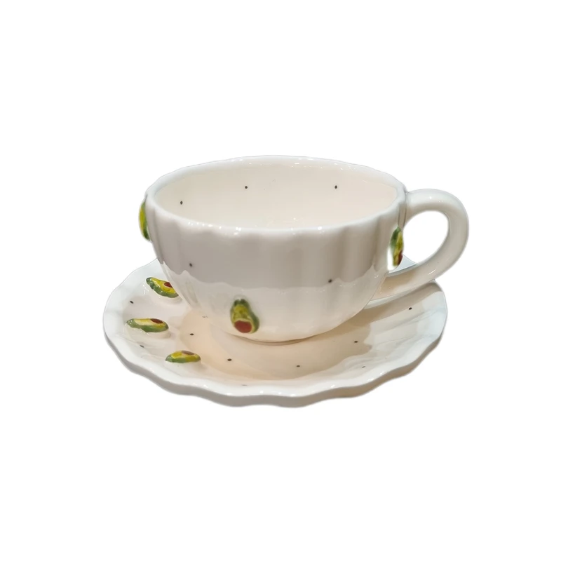 ست فنجان و نعلبکی سرامیکی سرامیکی مدل اووکادو کد 1242