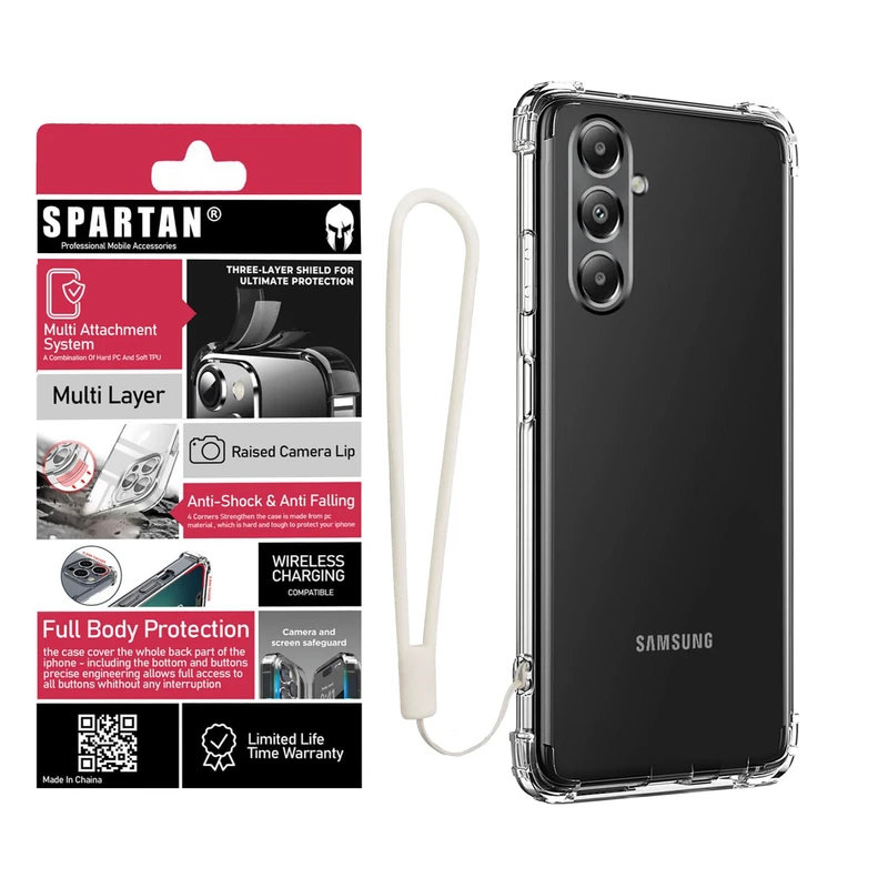 کاور اسپارتان مدل Airbag Strap مناسب برای گوشی موبایل سامسونگ Galaxy A34 به همراه بندآویز