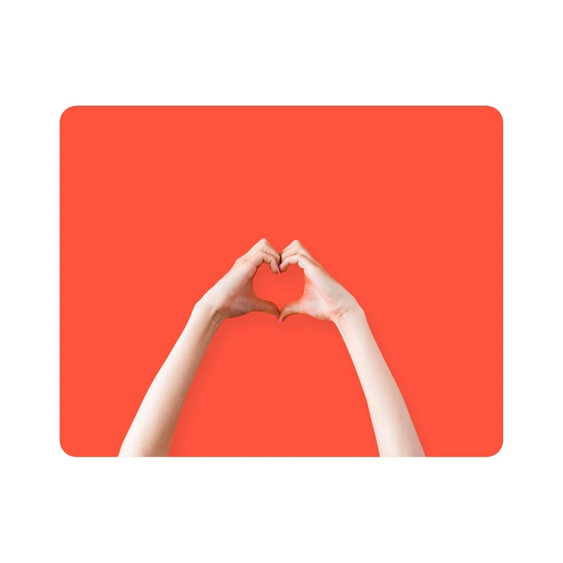 ماوس پد اطلس آبی طرح دست و قلب مدل T1037