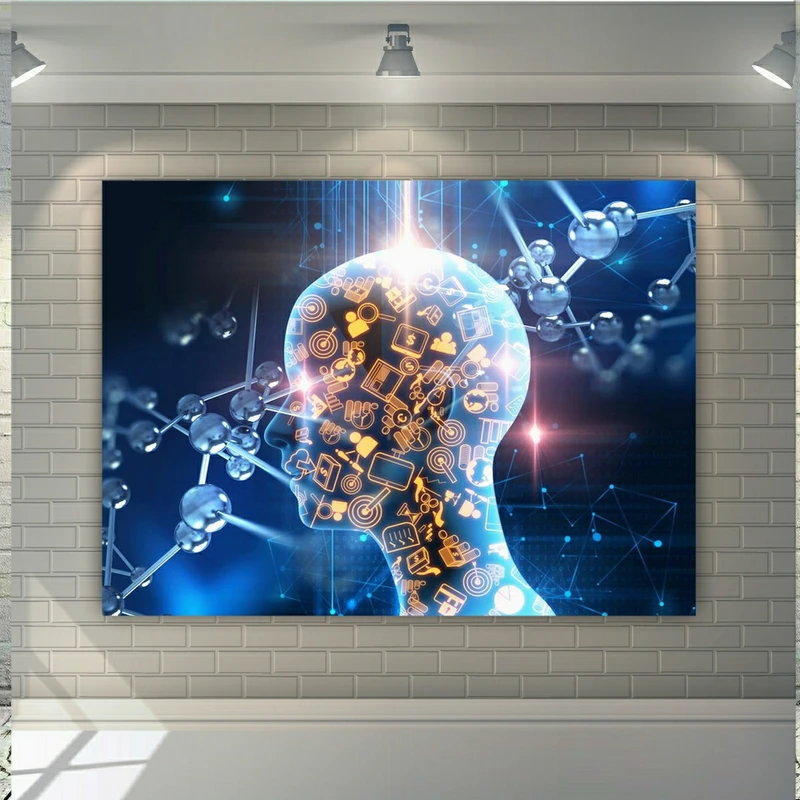 پوستر پارچه ای طرح تکنولوژی مدل هوش مصنوعی کد SDP3905