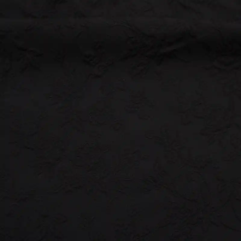 دامن چین‌دار زنانه مدل گل برجسته رنگ مشکی