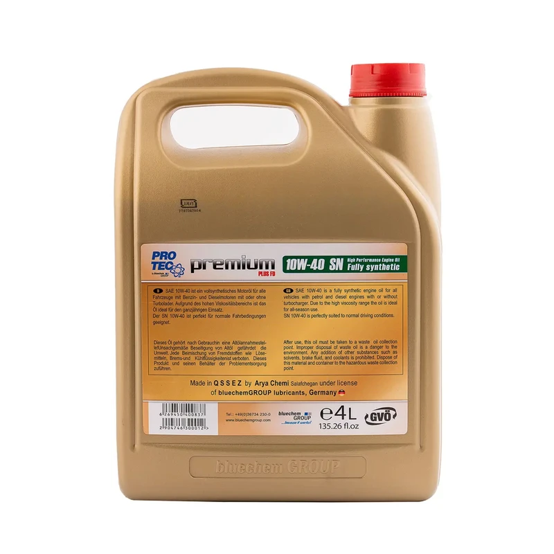 عکس شماره 5 : روغن موتور پروتک مدل 10w40 sn فول سنتیک حجم 4 لیتر