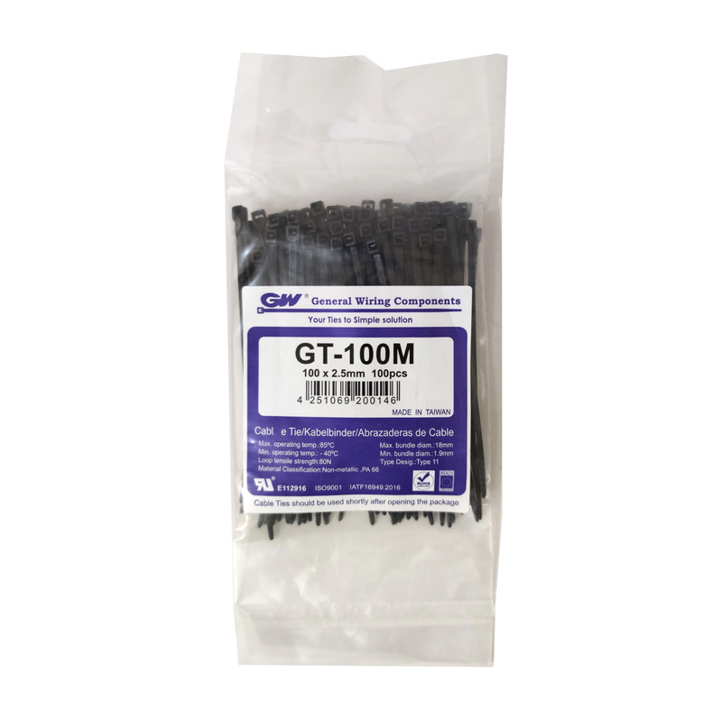 بست کمربندی جی دبلیو کد GT-100M بسته 100 عددی