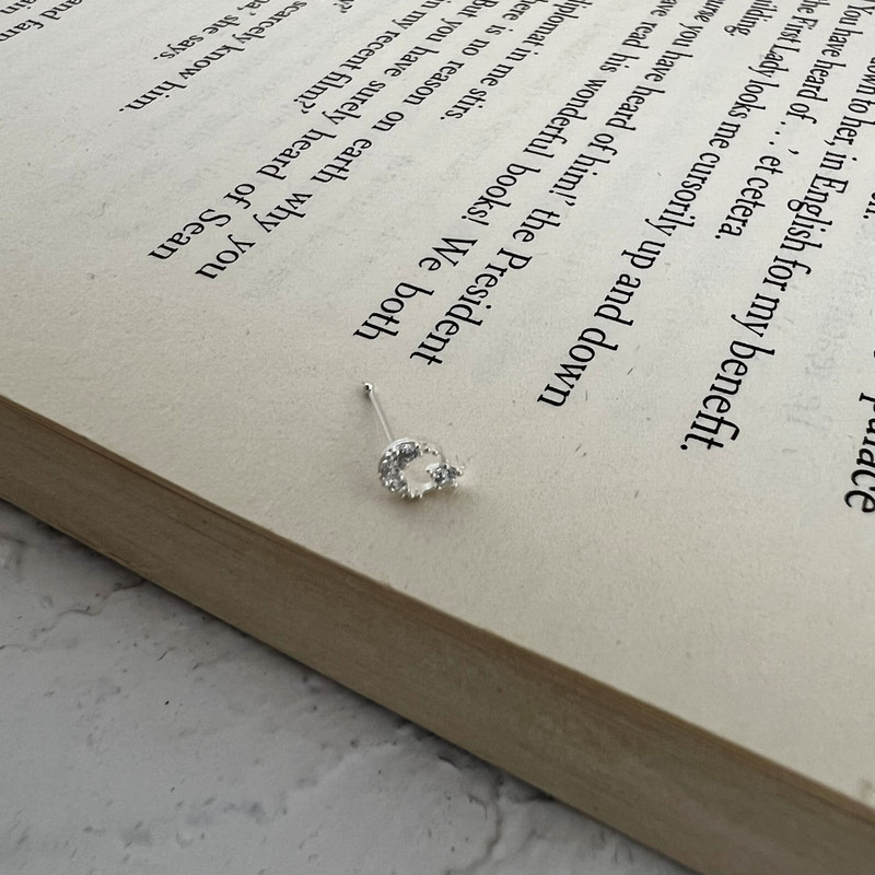 پیرسینگ نقره زنانه مدل ماه و ستاره کد P4620