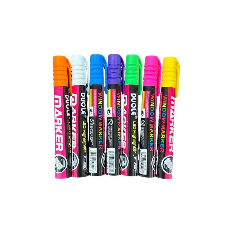 ماژیک وایت برد مدل گلس برد کد DL-208 بسته 7 عددی