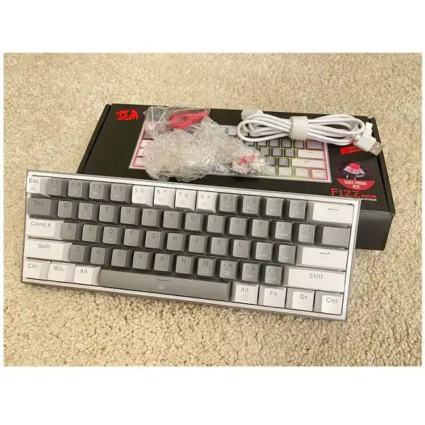 کیبورد مخصوص بازی ردراگون مدل FIZZ K617-GREY/WHITE