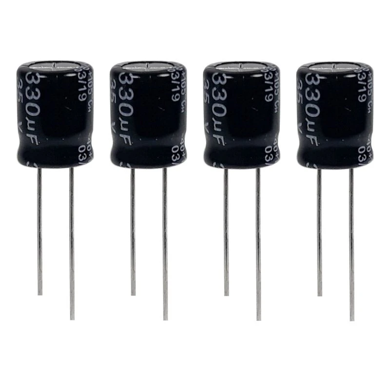 خازن 330 میکروفاراد 35 ولت مدل 635 بسته 4 عددی