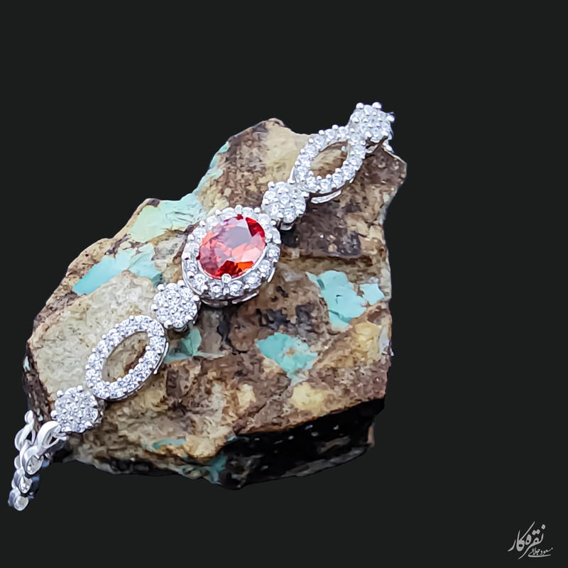 دستبند نقره زنانه مسعود جلالی نقره کار مدل CLINOHUMITE-05 دستبند نقره زنانه مسعود جلالی نقره کار مدل CLINOHUMITE-05