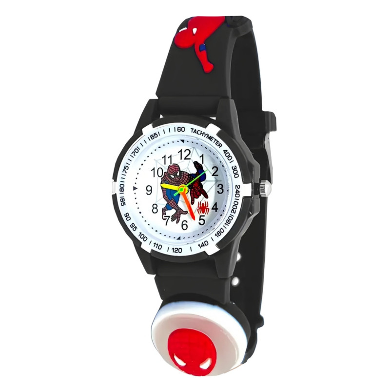 ساعت مچی عقربه ای پسرانه مدل چراغدار بند سیلیکونی ضد حساسیت طرح مرد عنکبوتی کد 2 ساعت مچی عقربه ای پسرانه مدل چراغدار بند سیلیکونی ضد حساسیت طرح مرد عنکبوتی کد 2