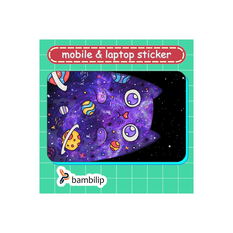 استیکر بامبیلیپ مدل کارت عابر طرح گربه کهکشانی کد 4554865