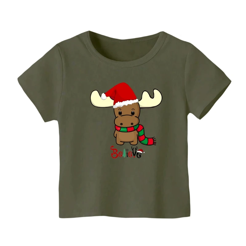 تی شرت آستین کوتاه بچگانه مدل گوزن کریسمس کد 3